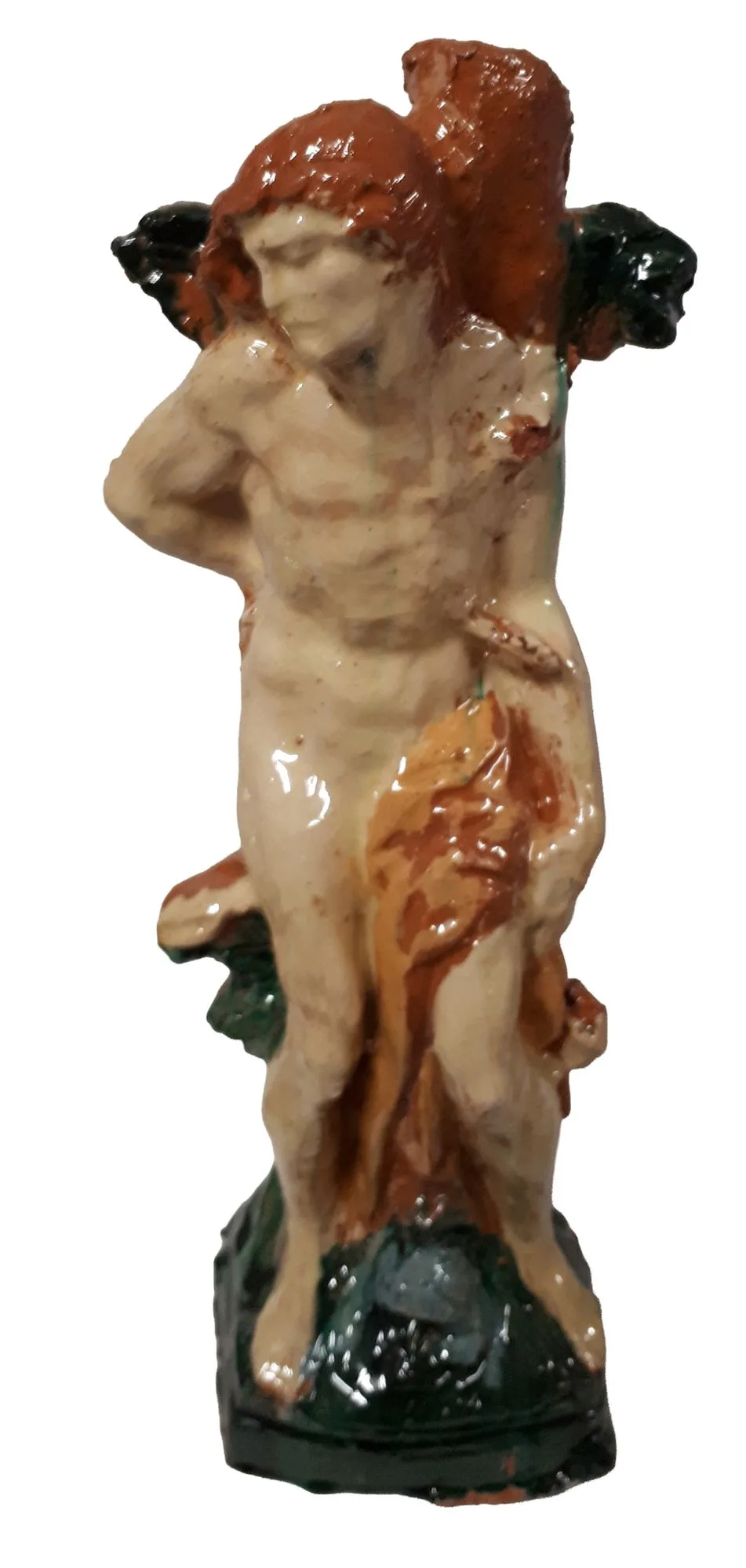 Heiliger Sebastian, Gesamtansicht der glasierten Figur.