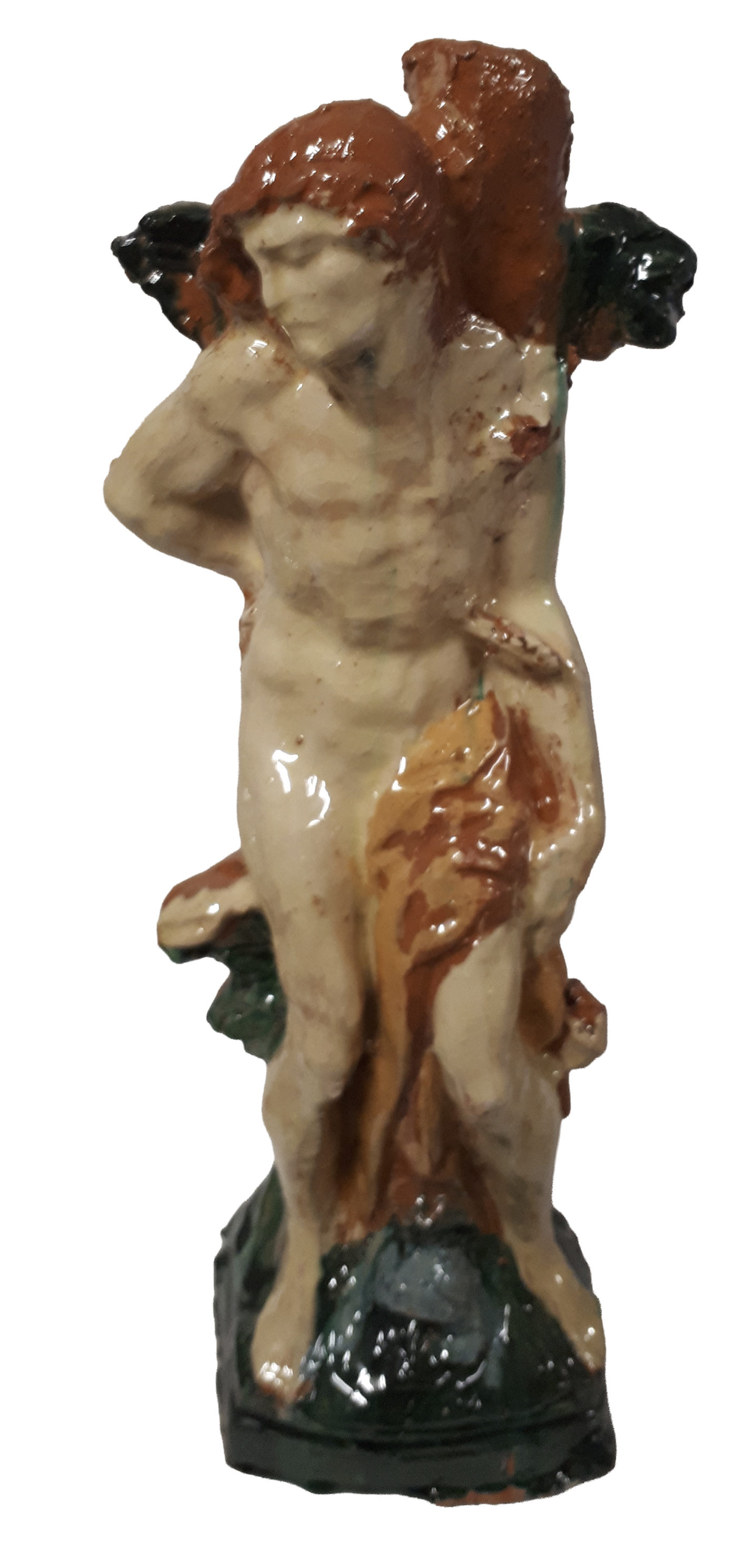 Heiliger Sebastian - Farbig Glasiert